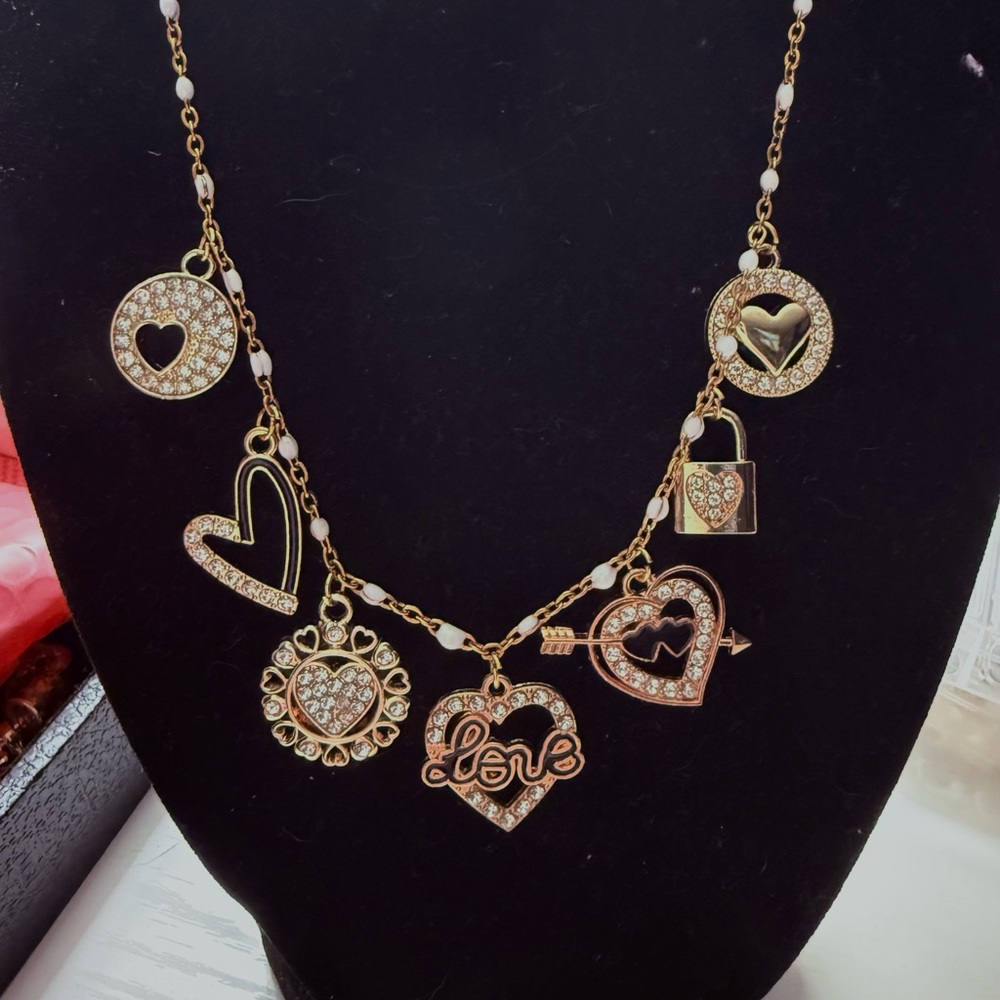 Hand Made, 18k Gold Heart Charm Necklace